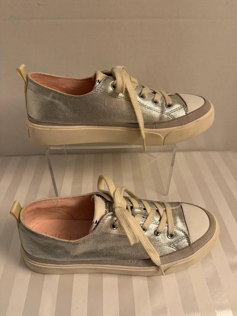 Kate Spade New York Kaia Metallic Platform Sneakers Size 8